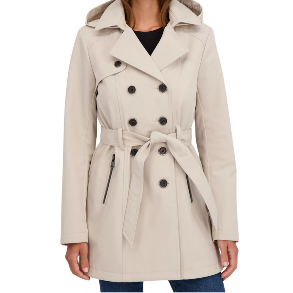 Calvin Klein Beige Double-Breasted Trench Coat